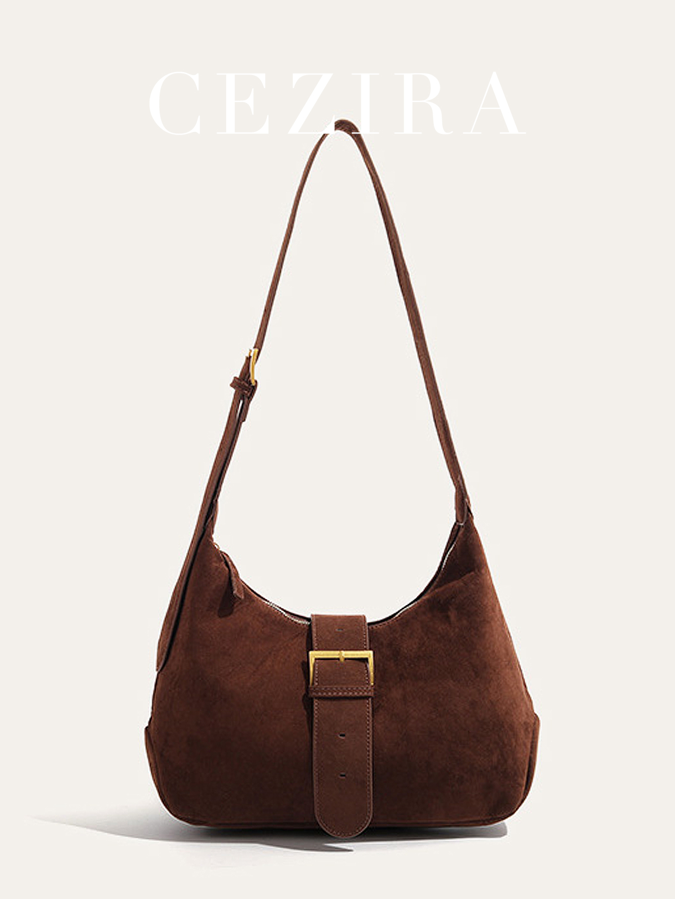 Half Moon Bag Suede - Vintage Style Faux Suede Fabric Hobo
