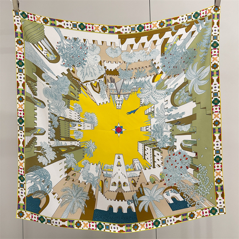 Luxury Bags Designer - Square Silk Scarf 90CM Luxury Designers