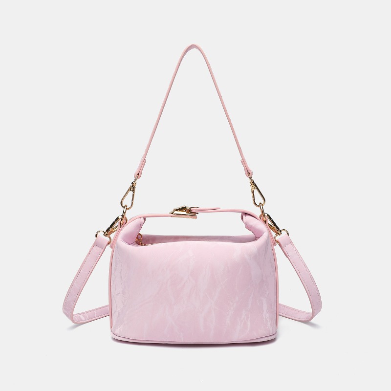 Top Handle Patent Bag - Women's Pink Patent Leather Mini Crossbody