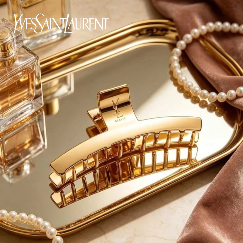 Women Luxury Bags Ysl - YSL Saint Laurent Hair Barrette Gold