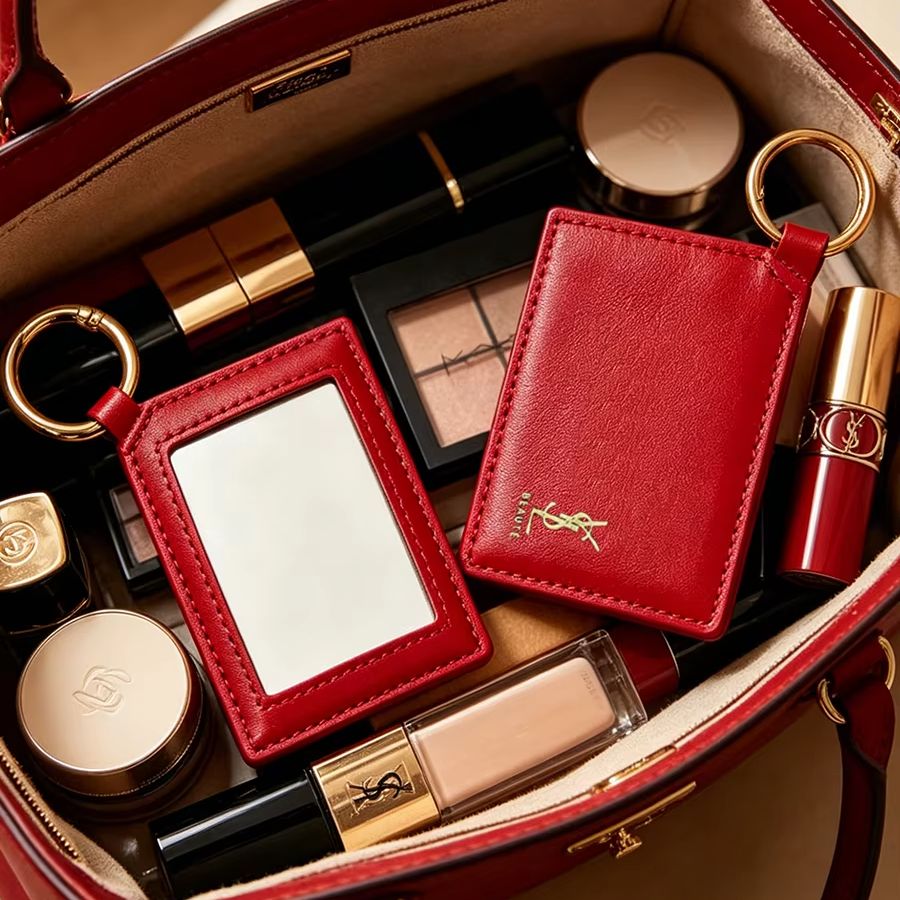 Women Luxury Bags Ysl - YSL Red Leather Square Mini Pocket
