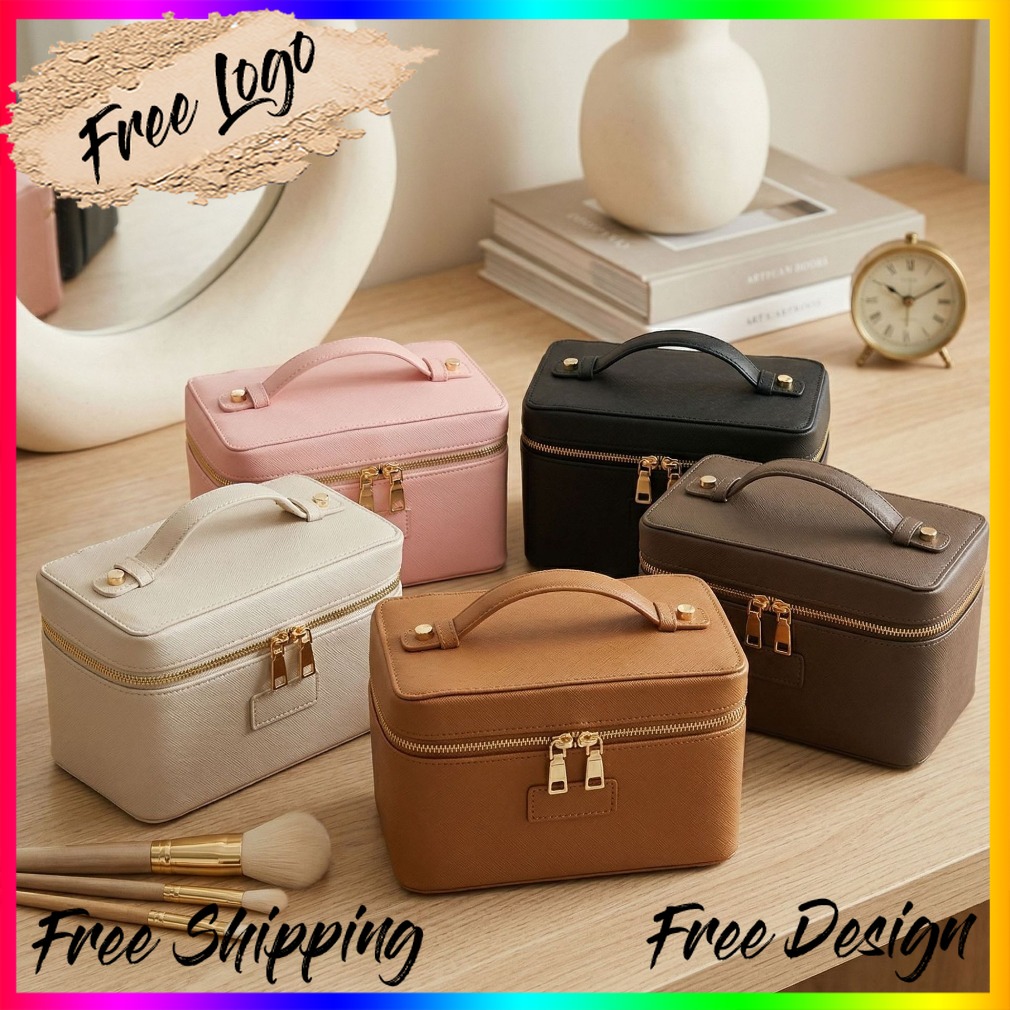 Luxury Bags Leather - Luxury Ostrich Pattern Leather Makeup Bag