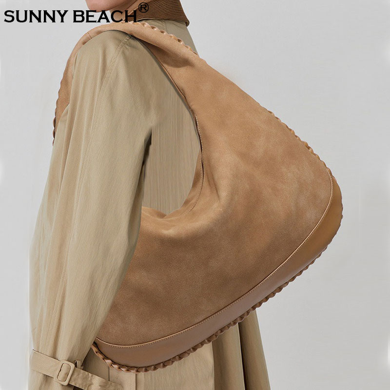 Fashion Large Capacity Shoulde - Half Moon Bag Suede recension och pris