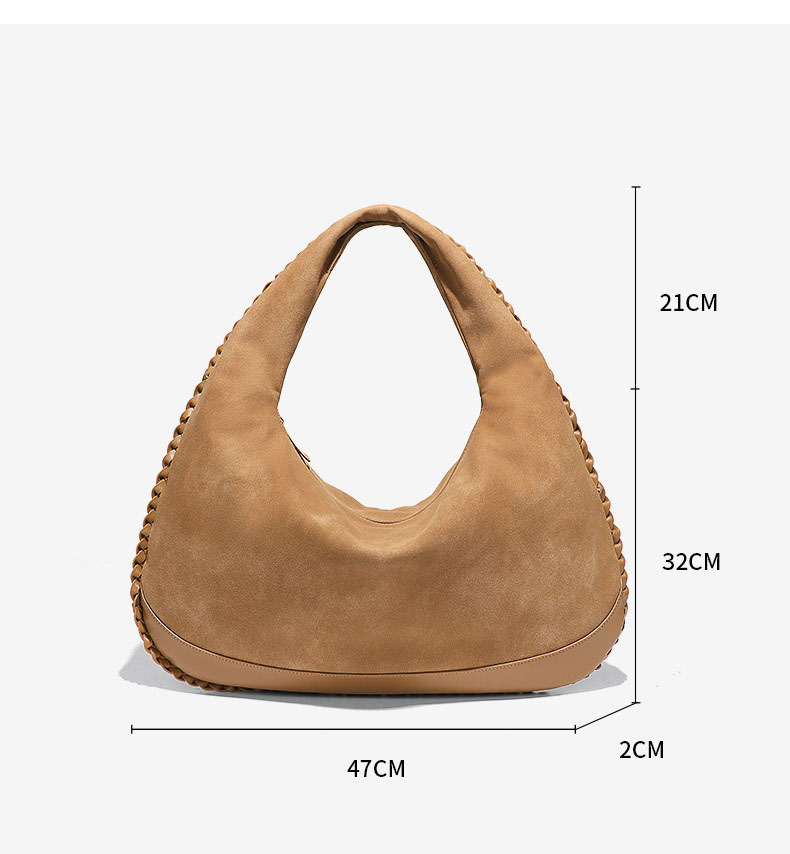 Fashion Large Capacity Shoulde - Half Moon Bag Suede recension och pris