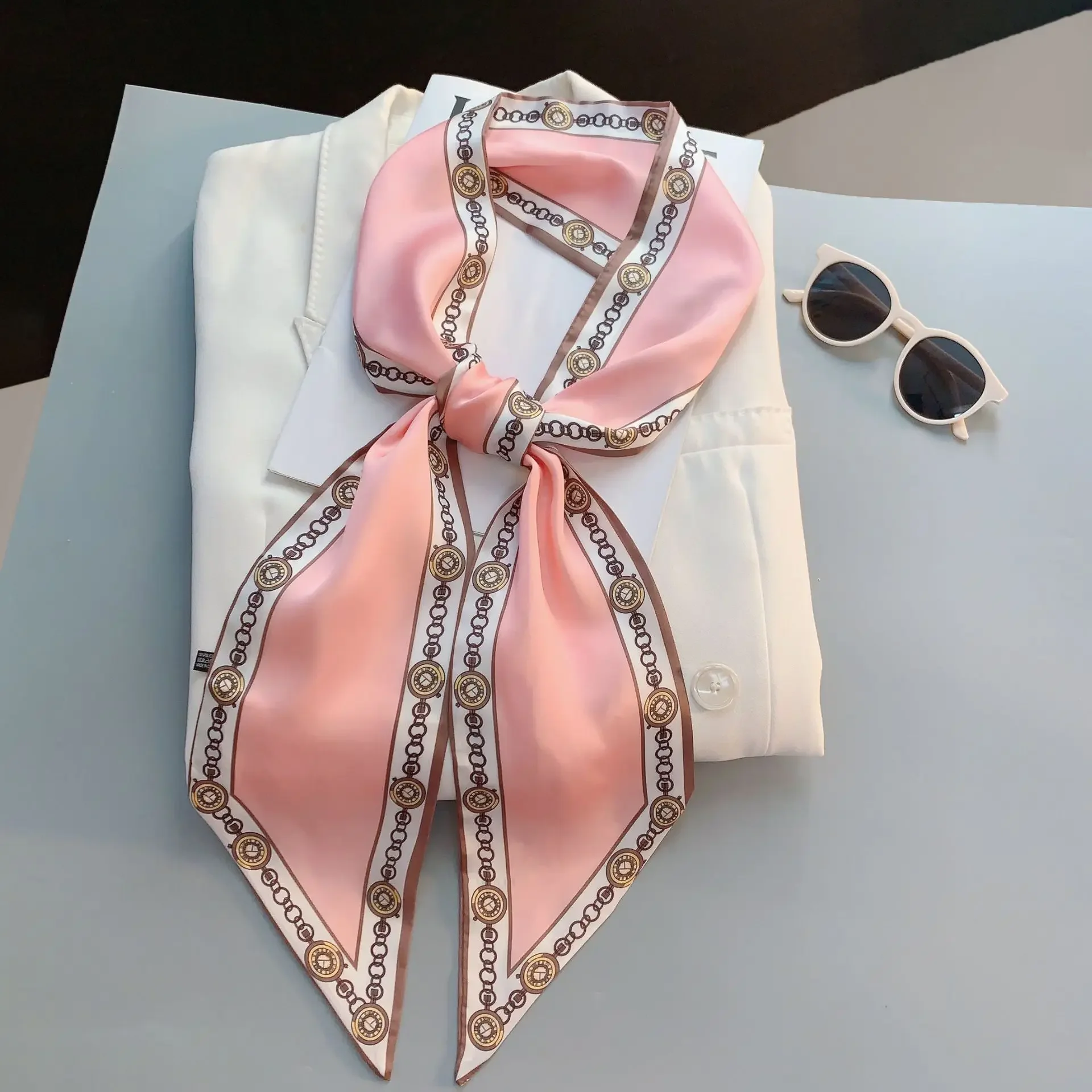 Design Print Skinny Scarf Plai - Luxury Bags Designer recension och pris