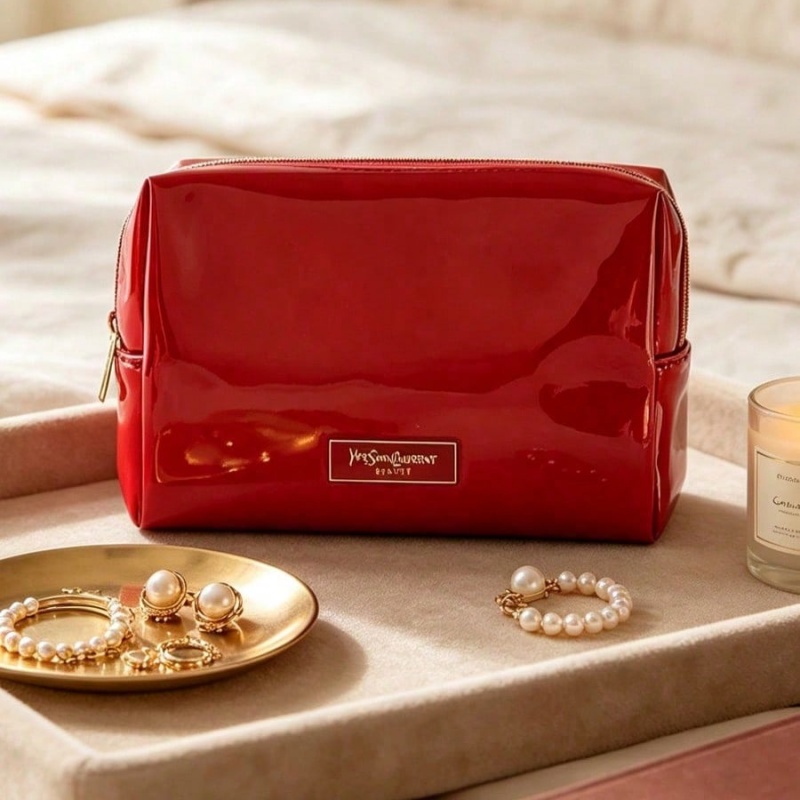 YSL BEAUTE Red Faux Leather Ma - Women Luxury Bags Ysl recension och pris