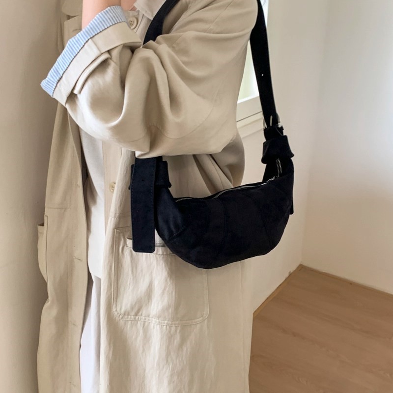 JIAERDI Retro Solid Color Sued - Half Moon Bag Suede recension och pris