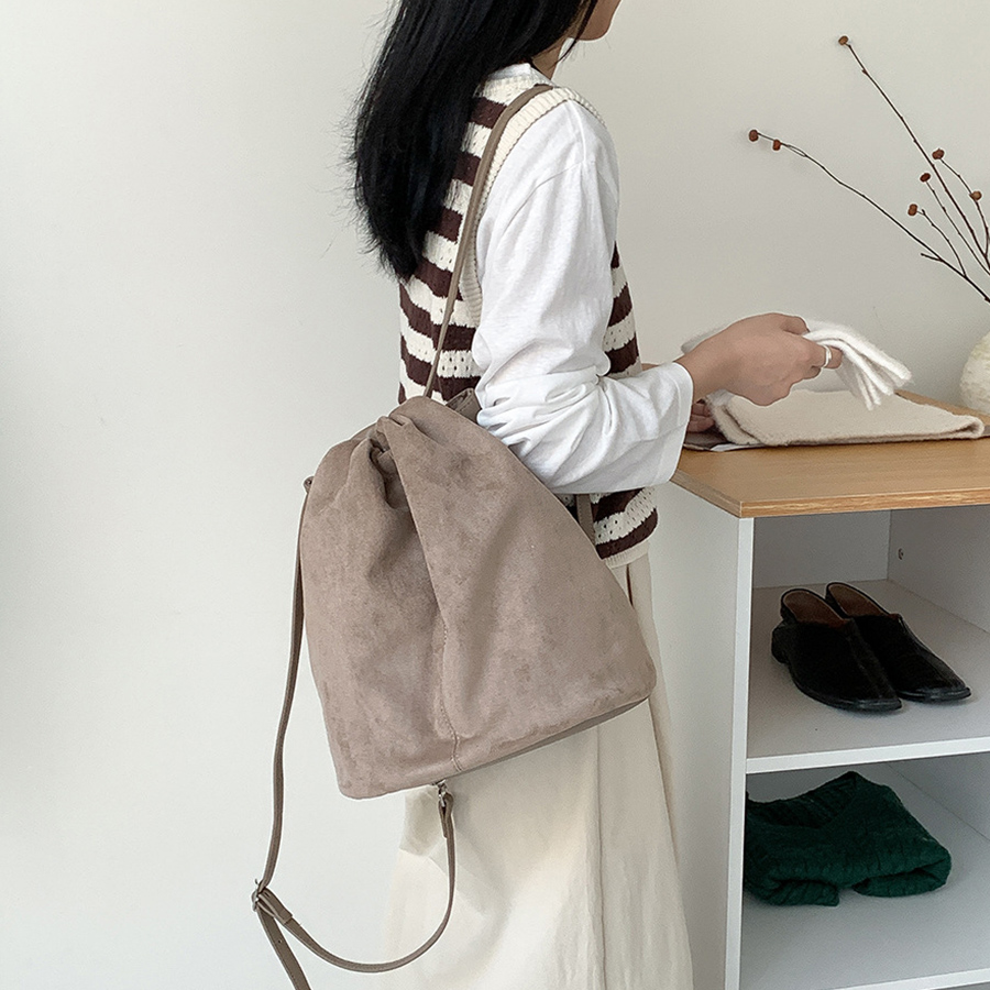 Faux Suede Tote Bucket Bags Fo - Luxury Bags Korea recension och pris