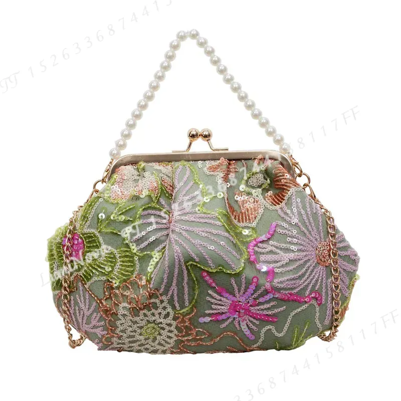 Flower Sequin Embroidered Pear - Luxury Bags For Men recension och pris